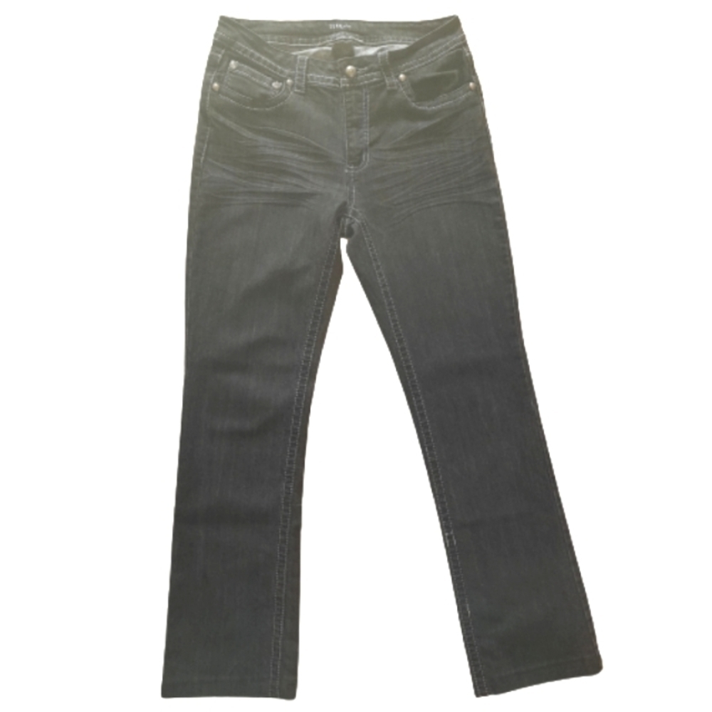 SUKO JEANS Bootcut Womens Size 8 Dark wash Embellished with stitching Rhinestone - Picture 2 of 12